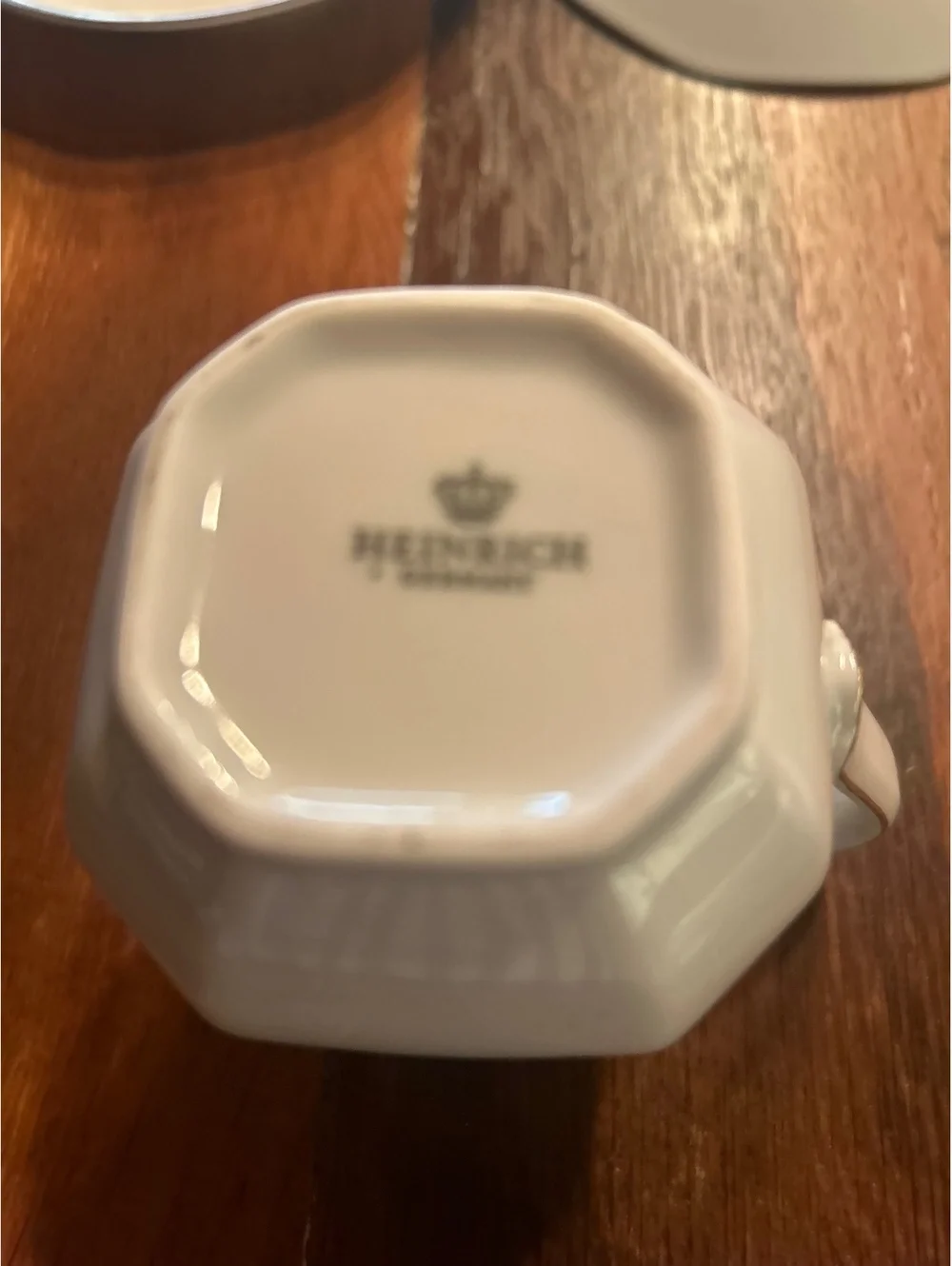 Elegant Vintage Porcelain Octagonal Covered Sugar Bowl